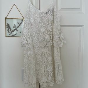 Zara white lace romper